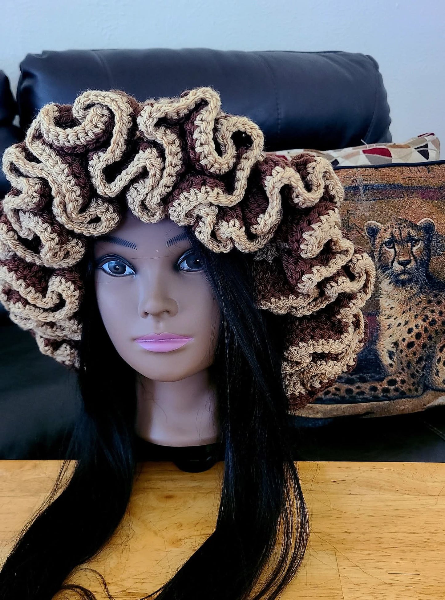 2 toned "EXTREME " Ruffle Hat